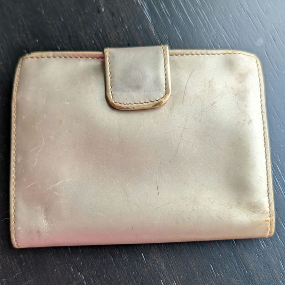 Prada Metallic Gold Leather Continental Compact Wallet - Picture 2 of 5